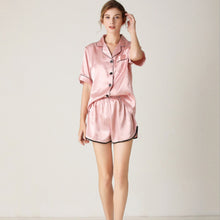 Load image into Gallery viewer, Pajama Sets Summer Sleepwear Women Pajamas Silk Sleepwear Set Printing Nightwear Two Piece Suit Home Clothes Nightgown Nightie