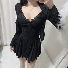 Load image into Gallery viewer, Pajamas For Women Sexy Bras Solid Elegant Mini Dress Sleepwear Kawaii Party Dress Female  Korean Fashion Dress 2 Piece Set