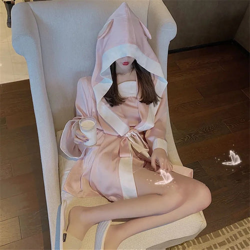 Pajamas For Women Spring And Summer Suspenders Nightdress Long-Sleeve Robe Loose Luscious Women'S 2 Piece Set Satin Home Dress