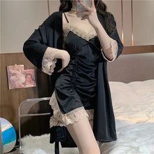 Load image into Gallery viewer, Pajamas For Women Suspenders Lace Nightdress Women'S Summer Thin Section Sexy Lingerie Silk Pajamas Homewear Women'S 2 Piece Set