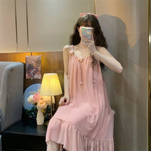 Load image into Gallery viewer, Pajamas Set Woman 2 Pieces Cute Star Suspenders Sleepwear Summer Pure Desire Wind Mesh Night Dress Home Wear Suit Female