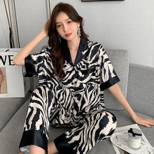 Load image into Gallery viewer, Pajamas for Women Plus Size Lingere Sexy Pajamas Sleep Tops Silk Sleepwear Set Pajama Set Sexy Pjs Two Piece Set Summer