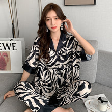 Load image into Gallery viewer, Pajamas for Women Plus Size Lingere Sexy Pajamas Sleep Tops Silk Sleepwear Set Pajama Set Sexy Pjs Two Piece Set Summer