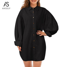 Load image into Gallery viewer, Party Long Oversized Shirt Dress Beach Vestido Women Plus Size Loose Blouse Shirts Chic Plus Size Puff Sleeves Shirt Dress S-3XL