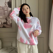 Load image into Gallery viewer, Pink Tie Dye Autumn Woman's Hoodies Female Loose Cotton Thicken Warm Women Sweatshirts Fashion Vintage Tops Clothes Pullover