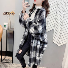 Load image into Gallery viewer, Plaid Vintage Shirt Harajuku Women's Blouses Turn-Down Collar 2021 New Loose Long-Sleeved All Match Shirt Western Style Top Coat