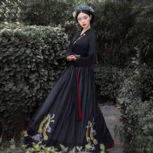 Load image into Gallery viewer, Plus Size 2XL Hanfu Women Chinese Traditional Luxury Hanfu Female Cosplay Costume Black White Hanfu Dress For Women Oversied