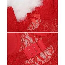 Load image into Gallery viewer, Plus Size Lingerie Voor Vrouwen Erotische Sexy Kerst Red Hollow Sexy Jurk Voor Sex Nacht Thong Set Best Christmas Gift
