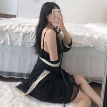 Load image into Gallery viewer, Plus Size Women Pajamas Can Be Worn Outside The Home Clothes Sexy Lingerie Lace Suspender Skirt Womens 2 Piece Sets Summer