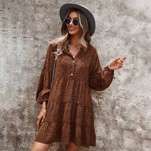 Load image into Gallery viewer, Plus Size Women Short Dress Mini Vestidos Sexy Leopard Print Beach Dresses Latest 2021 Autumn Casual Loose Chiffon Dress Femme