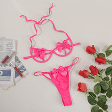 Load image into Gallery viewer, Plus Size Women's Underwear With Steel Ring Bra Thong Sexy Lingerie Transparent Lace Erotic Costumes Porno Sensual