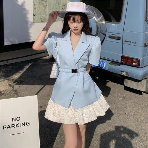 Profession Skirts Two-piece Suit 2021 Summer New Women's Clothing Tees Tops Korean Version Temperament Short Sleeve Suits Coat