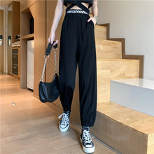 Load image into Gallery viewer, Real Shot Autumn New Loose Tappered Casual Pants for Women 2021 Korean Fashion High Waist Sport Trousers