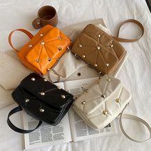 Load image into Gallery viewer, Rivets Pu Leather Brand Flap Crossbody Bags for Women 2021 Winter Designer Chain Shoulder Bag Female Handbags and Purses