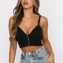 Load image into Gallery viewer, Ruffle Lace Up V-neck Solid Women's Camis Tops Single-breasted Sleeveless Backless Ladies Tanks Top Sexy Casual Summer Crop Tees