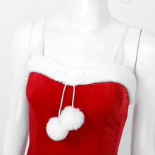 Load image into Gallery viewer, S M L XL High Quality Women Christmas Dress Sexy Red Flannel Velvet Holiday Dress with Hat Santa Claus Costume Plus Size