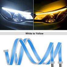 Load image into Gallery viewer, 1pair Bright Flexible DRL LED Strip Turn Signal White Yellow Sequential LED Daytime Running Lights for Cars Headlight