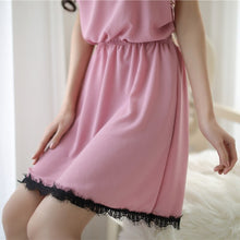 Load image into Gallery viewer, Satin Sleepshirts Women Lace Nighty Dress Nightwear Lingerie Slim Nightgowns Sexy Hot Erotic Silk Homewear Suit Elegant