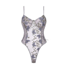 Load image into Gallery viewer, See-through Mesh Backless Lingerie Bodysuits Womens Erotic Sexy Floral Butterfly Embroidery Lace-up Sheer Leotard Costume