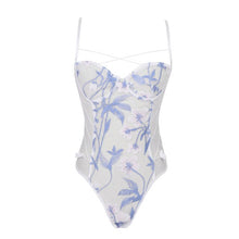 Load image into Gallery viewer, See-through Mesh Backless Lingerie Bodysuits Womens Erotic Sexy Floral Butterfly Embroidery Lace-up Sheer Leotard Costume