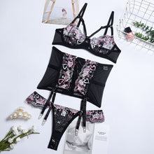 Load image into Gallery viewer, Sexy Bra And Panties Set Lingerie Embroidery Erotic Bra And G String Thong Brief Sets Intimates Costumes Sex Women's Underwear