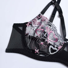 Load image into Gallery viewer, Sexy Bra And Panties Set Lingerie Embroidery Erotic Bra And G String Thong Brief Sets Intimates Costumes Sex Women's Underwear