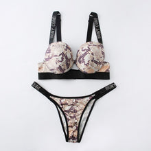 Load image into Gallery viewer, Sexy For Women Bralette Printed Leopard Female Underwear Cutout Plus Size Lingerie Seamless Intimates Push Up Bra And Panty Set