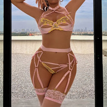 Load image into Gallery viewer, Sexy Lingerie Femme Bra and Pant Sets Transparent Black Lace Nightwear Erotic Sensual Underwear See Through Intimate Langerie