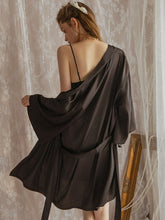 Load image into Gallery viewer, Sexy Pajamas Hot Summer Ice Silk Lace Side Hollow Out Suspenders Nightdress Summer Women Sleepwear 2022 New Night Suits