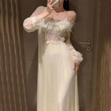 Load image into Gallery viewer, Sexy Pajamas Women'S Feather Suspender Nightdress Ladies Spring And Summer Ice Silk Thin Halter Home Service Can Be Worn Outside