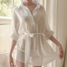 Load image into Gallery viewer, Silk Pajamas Women'S Cotton Summer Sexy Shirts Sweet Mid-Length Nightdresses Loose And Sweet Korean Style Kawaii Home Clothes