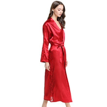 Load image into Gallery viewer, Sleepwear Satin Kimono Robe Silk Robes for Women Pajama Sets Lace Bridesmaid Robes Bathrobe Women's Pajamas Sexy Nightwear