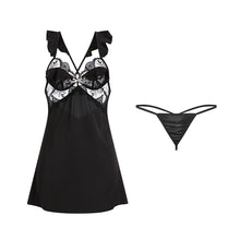 Load image into Gallery viewer, Sleepwear Women Lingerie Sleep Tops Sexy Nightwear Night Gown Ruffles Lace Sleepwear Satin Slip Dress Women Nightgown Camisoles