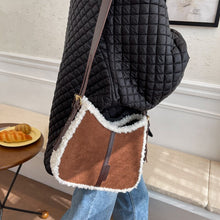 Load image into Gallery viewer, Small Quilted PU Leather Crossbody Bags with Short Faux Fur for Women 2021 Winter Brand Designer Ladies Shoulder Handbag Purses