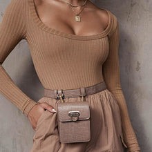 Load image into Gallery viewer, Spring Summer  Sexy Knitted Bodysuit For Women 2021 New Solid Full Sleeve Square Collar Skinny Bodysuits Tops