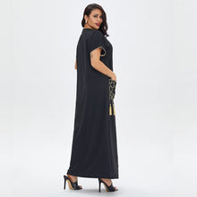 Load image into Gallery viewer, Summer Ladies Short-sleeved Long Skirt Plus Size Ethnic Style Robe Muslim Middle East Dubai Dress Dubai Abaya Djellaba