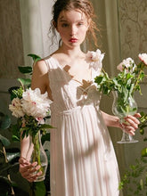 Load image into Gallery viewer, Summer Modal  Inner Vintage Sleeveless Sleepwear Elegant Female Princess White Gauze Lace Long Nightgowns Loose Royal Nightwear