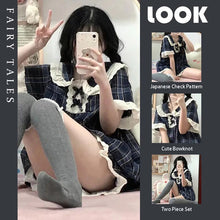 Load image into Gallery viewer, Summer Pyjamas Women Kawaii Clothes Women'S Bowknot Lace Lace Doll Collar Home Clothes Short-Sleeved Shorts Women'S 2 Piece Set