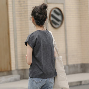 Summer T shirt Women Casual Solid O-Neck Tees Tops Short Sleeve T-shirt Harajuku Female Tshirt