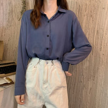 Load image into Gallery viewer, Summer Women Solid Shirt Office Ladies Casual Loose Tops And Shirts Female Fashion Korean Long Sleeves Blouses Chic
