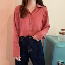 Load image into Gallery viewer, Summer Women Solid Shirt Office Ladies Casual Loose Tops And Shirts Female Fashion Korean Long Sleeves Blouses Chic