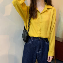 Load image into Gallery viewer, Summer Women Solid Shirt Office Ladies Casual Loose Tops And Shirts Female Fashion Korean Long Sleeves Blouses Chic