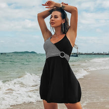 Load image into Gallery viewer, Swimwear Large Size S-2XL Women Swimming Suit Dot Print Swimsuit One Piece with Shorts Plus Size Swim Dress Skirt Bathing Suits