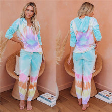 Load image into Gallery viewer, Tie Dye Tracksuit Women Two Piece Set Spring Autumn Clothes 3D Printed Hooded Sweatshirt and Pants Suit Lounge Wear Women's Sets
