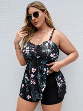 Load image into Gallery viewer, Two Pieces Women Swimsuit Dress 2023 Large Size Swimwear Female Floral Printed Bathers Bathing Suit Beachwear Swimming Summer