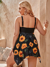Load image into Gallery viewer, Two Pieces Women Swimsuit Dress 2023 Large Size Swimwear Female Floral Printed Bathers Bathing Suit Beachwear Swimming Summer