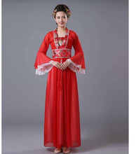 Load image into Gallery viewer, Vintage Chinese Woman Traditional Long Dress Hanfu Style Fairy Costume Festival Clothing Red Hanfu Women Ming Cosplay Outfits