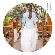 Load image into Gallery viewer, White China Han Element Clothing Blue Traditional Chinese Clothes Women Costume Hanfu Improved Pink Female Dynastie Tang Skirt