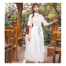 Load image into Gallery viewer, White China Han Element Clothing Blue Traditional Chinese Clothes Women Costume Hanfu Improved Pink Female Dynastie Tang Skirt