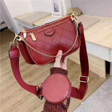 Load image into Gallery viewer, Wild Messenger Shoulder Bags Female Fashion Letter Flap Plaid Chains Zipper Women's Handbags Casual Crossbody Bags Ladies Totes